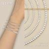 Bracciale Tennis da Donna KRKC&CO, Larghezza 2mm, Zirconia, Placcato Oro 14K, Acciaio Inossidabile Chirurgico, Diamanti CZ, Ipoallergenico, Scintillante, Gioielli Bling,