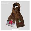 Korean Style Red White Cute Puppy Scarf Autumn and Winter New Style Gentle and Sweet Atmosphere Warm Knitted Small Scarf
