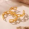 18k Gold-Plated Geometric Hollow Chain Open Bracelet