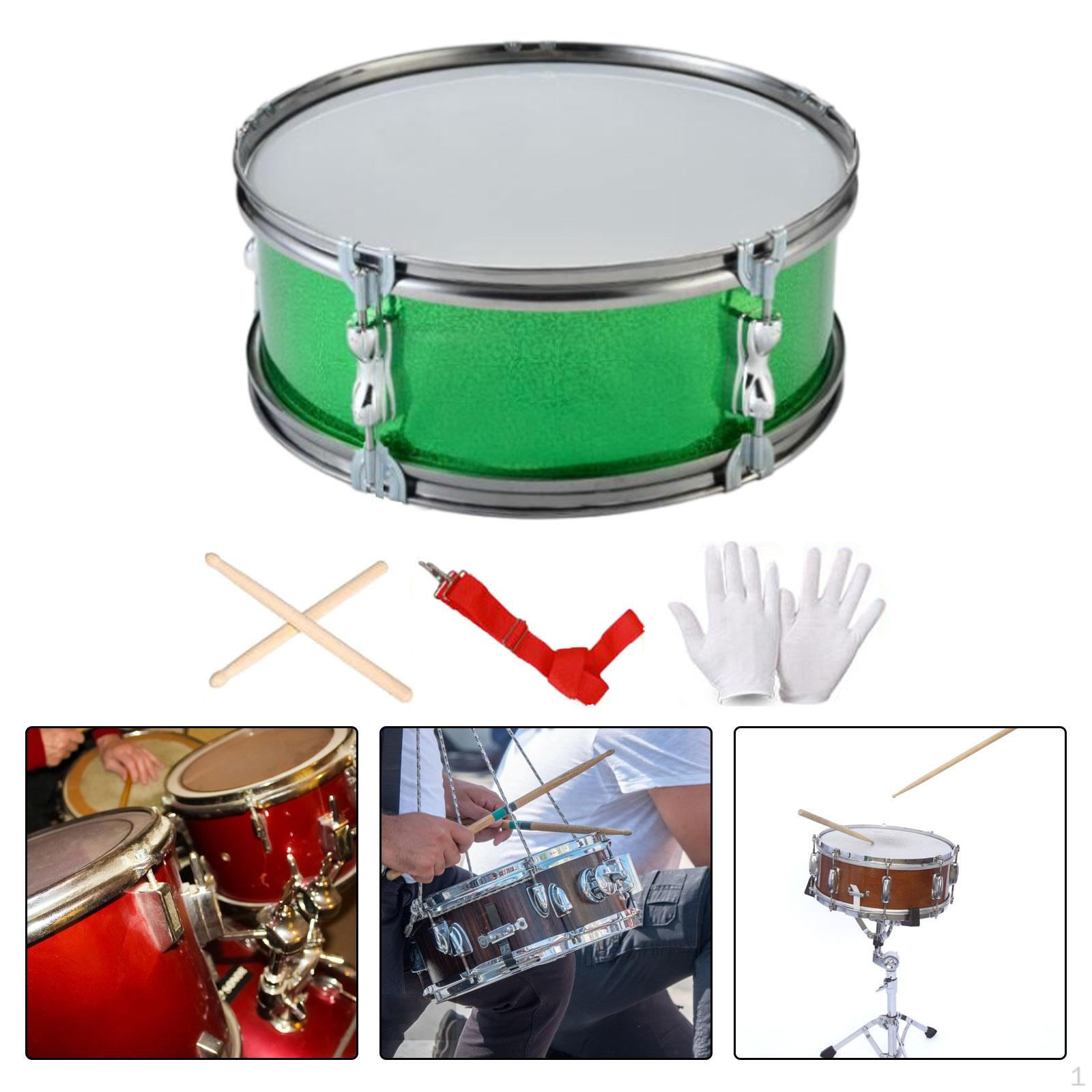 

13-дюймовий малий барабан із рукавичками. Легкий музичний інструмент. Музика для дівчаток, початківців, дорослих Green Monophonic