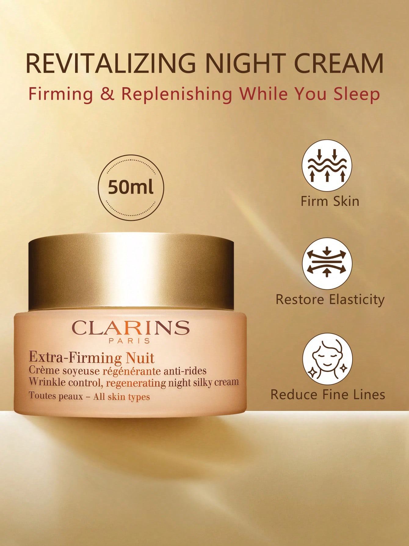 

Clarins Extra-Firming Cream Day & Night Revitalizing Moisturizer 50ml NIGHT CREAM 50ml