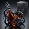 Kraken Dark Rum Oktopus Karaffe: 750ml Premium Glasflasche Einzigartiges Meereskreaturen-Design - Ideale Rum Whiskey Hausbar-Dekoration für Sammler