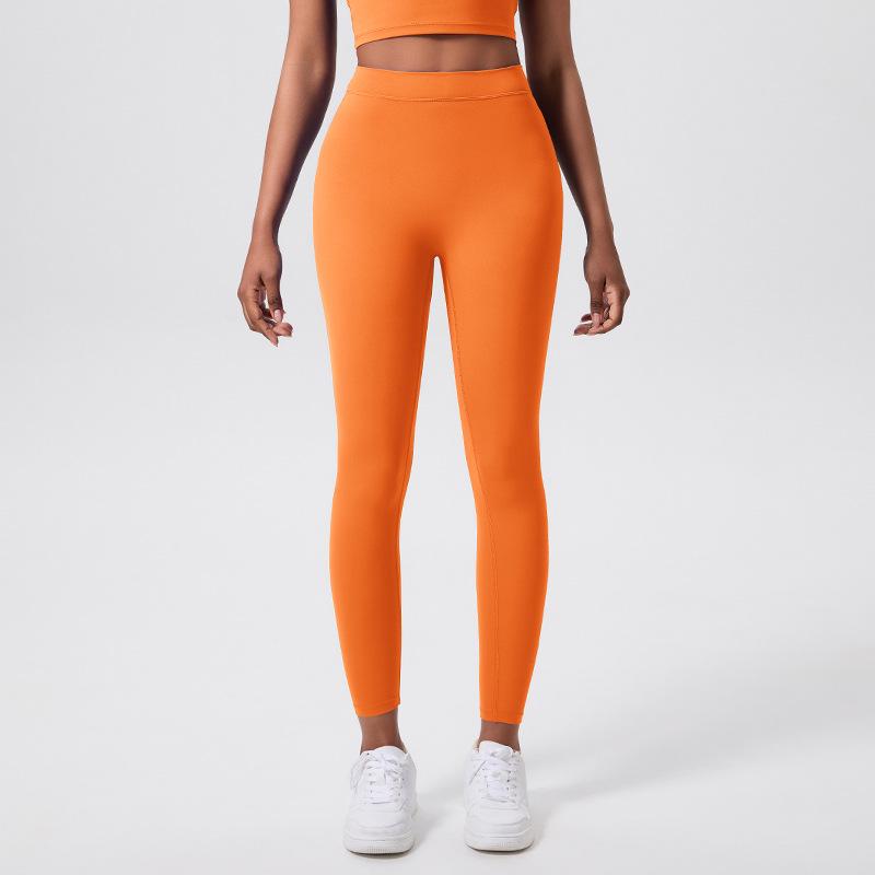 

Брюки для йоги с высокой талией и контролем живота для женщин - Спорт на открытом воздухе и бег M флуоресцентный оранжевый