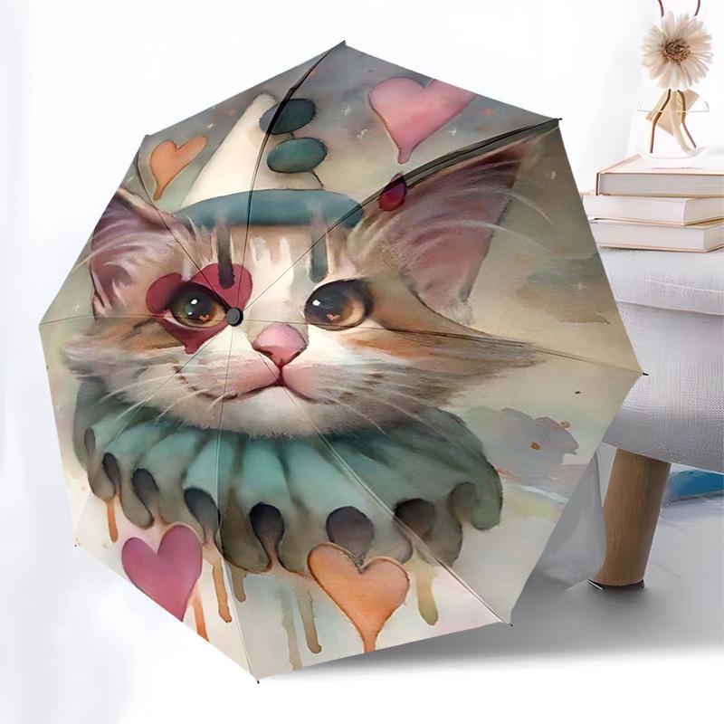 

1pc Heart-Shaped Automatic Opening/Closing Umbrella with Crown Design, Portable Folding for Fans, Travelers, Everyday Use, Festive Gift (8 Bone Iron F
