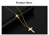 Cazador Jesus Religious Jewelry Double Cross Choker Necklaces Stainless Steel Gold Color Chain Necklaces for Women 2026