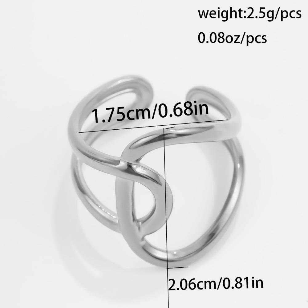 18K Gold Plated Open Adjustable Titanium Steel Ring For Women Fashion Minimalist Irregular Ring Daily Wear Jewelry Accessories