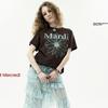 Mardi Mercredi Flowermardi T-shirt Bruin Mint (Eén maat past iedereen)
