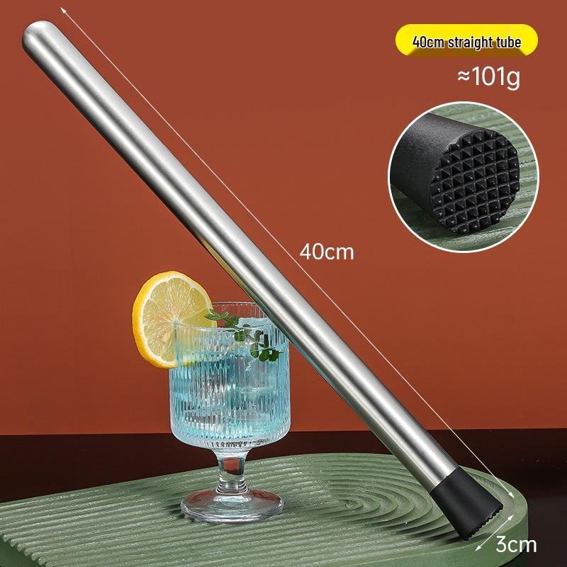 Stainless Steel Ice Crusher & Cocktail Muddler - Plastic Milk Tea & Lemon Hammer Bar Tool