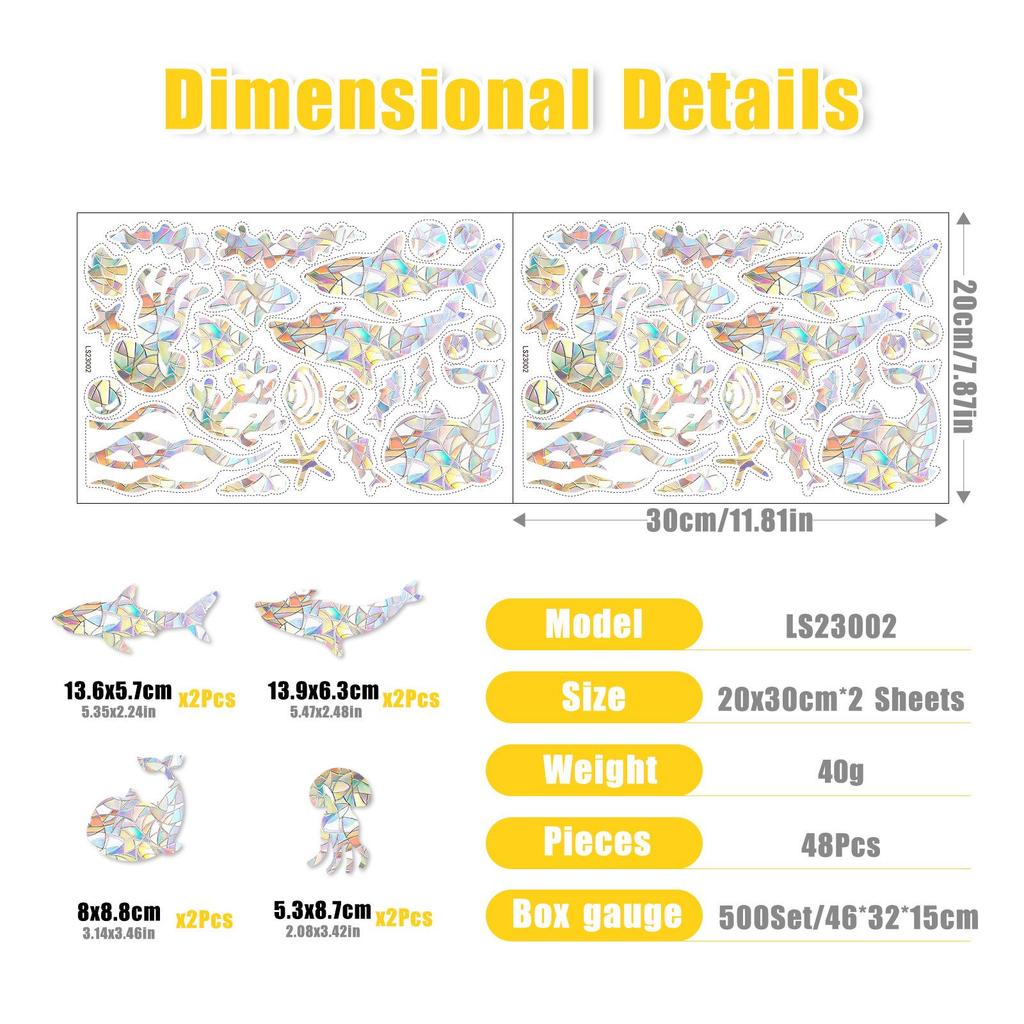 Colorful Rainbow Prism Butterfly Window Cling: Electrostatic Glass Decor & Sun Catcher