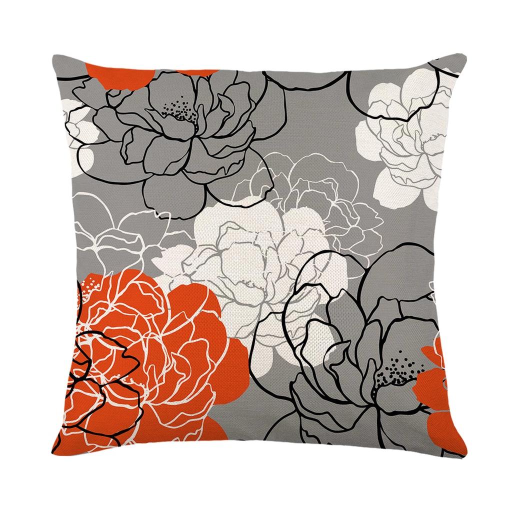 Elegant Waterproof Flower Printed Cushion Cover With Oilproof And Dustproof Features For Stylish Home Decor