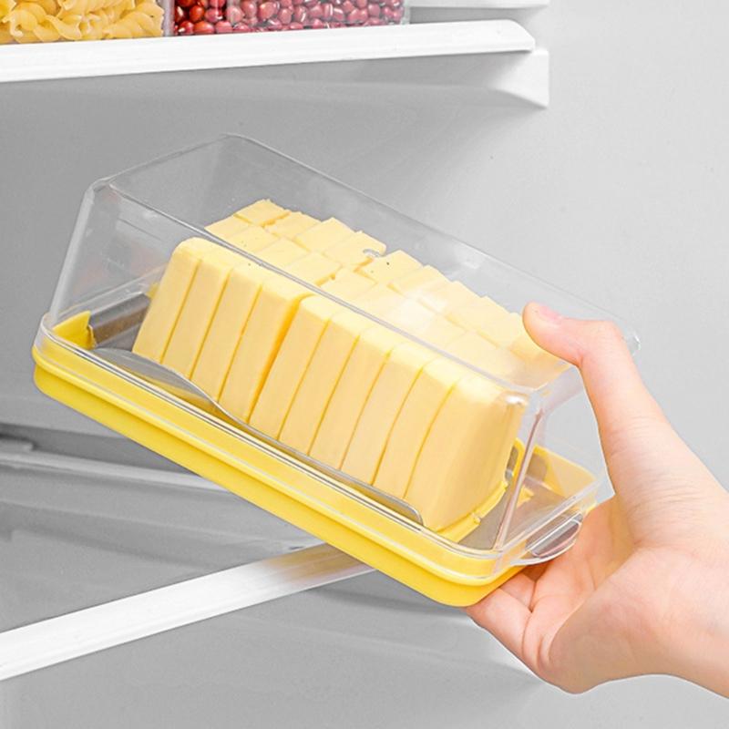 Convenient Butter Cutting and Storage Container Butter Dish with Lid Plastic Butter Container Suitable for Butter