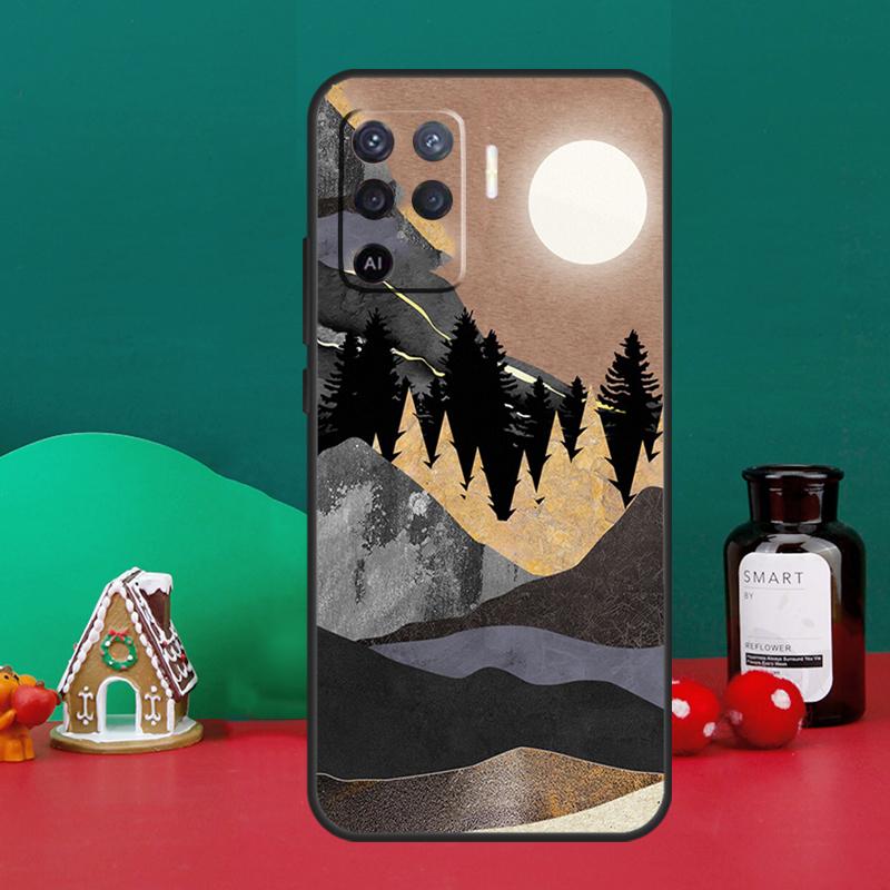Landscape Mountain Night Sky Case For Oppo A98 A78 A58 A38 A18 A54 A74 A94 A80 A60 A40 A96 A76 A16 A15 A17 A57 A5 A6 Pro
