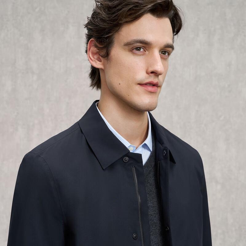 EMZ Men's Siberian Goose Down Business Casual Trench Coat