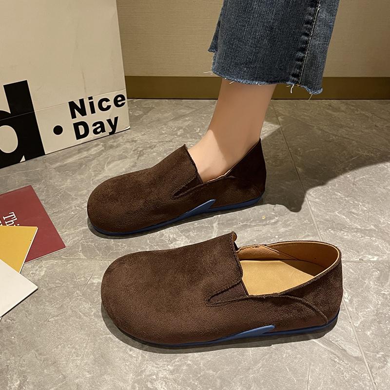Fashion Inside Heightened 2025 New Spring and Autumn Slip-on Women's Flat Shoes Two Wears Soft-soled Non-slip Single Shoes