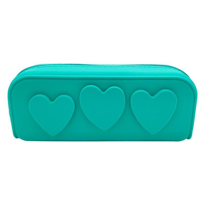 Silicone Pencil Case: Easy-Clean Cosmetic & Stationery Storage Bag, Large Capacity for Outdoor Travel.