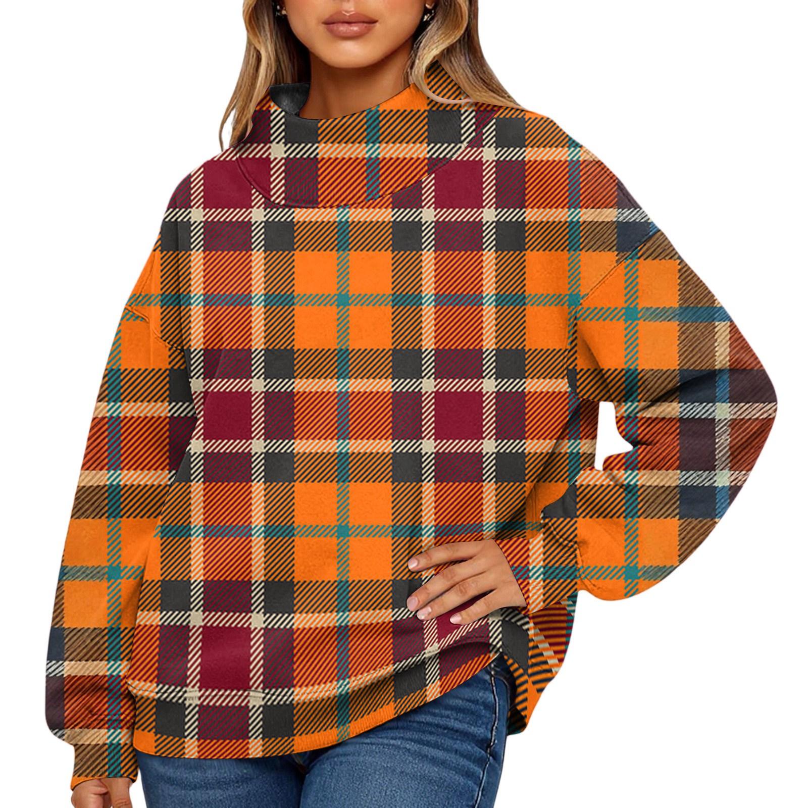 

Ladies Fashionable Printed Long Sleeved High Neck Sweatshirt Top L