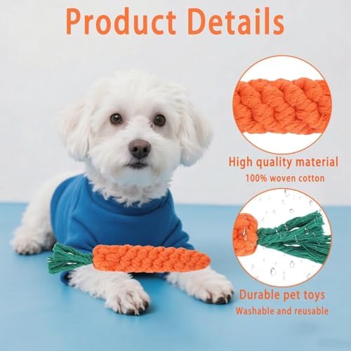 PcvGef 3 Pack Small Dog Chew Toys, 22cm Puppy Teething Toys for Teeth Cleaning & Stress Relief, Interactive Chew Toys for Small Dogs & Puppies