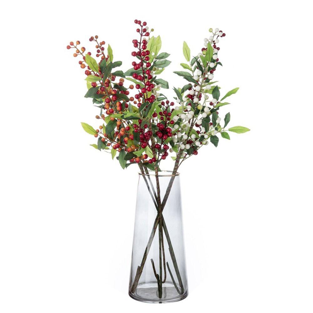Multicolor Christmas Berry Branches 70cm Simulation Red Berries  For Christmas