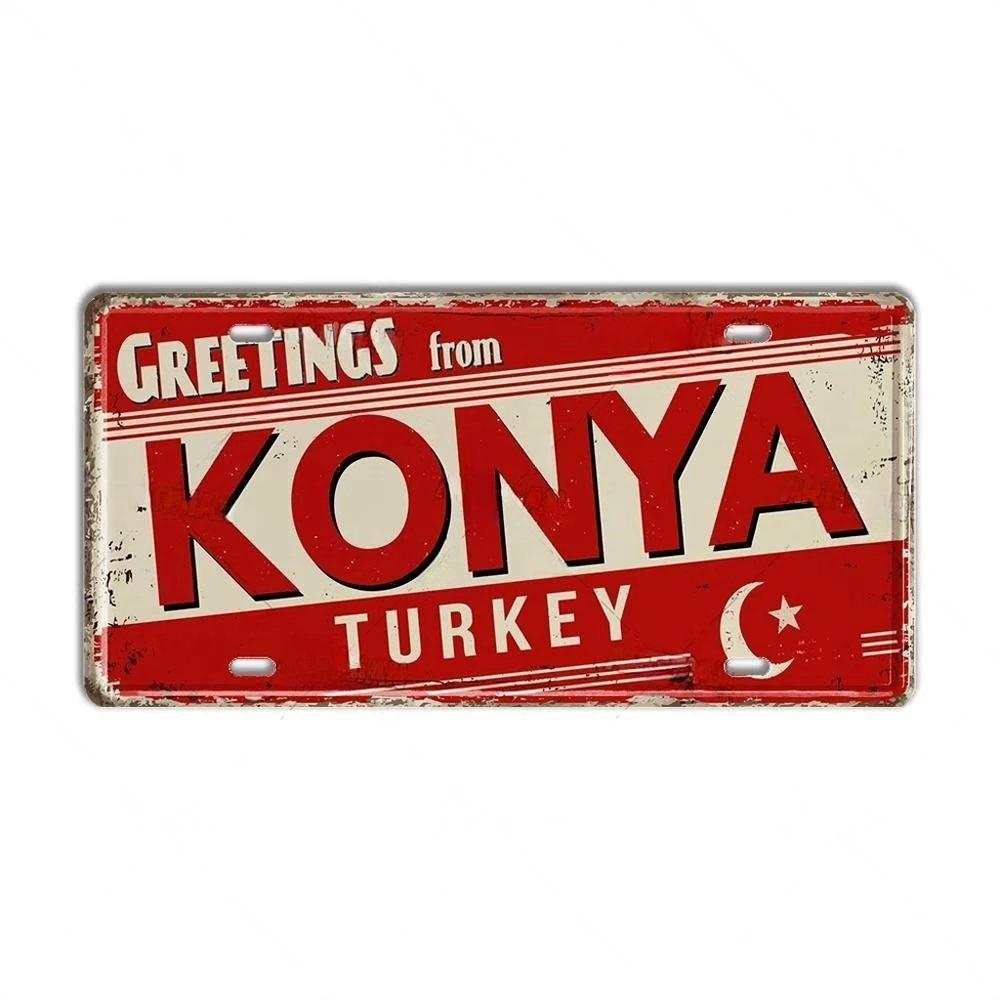 Placa de metal Turquia Portugal Placa de licença Portugal Marco Cidade Estado Placa decorativa Garagem Clube Caverna do homem Bar Pub Decoração de parede