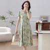 Yalu Elegant Summer Silk Cheongsam Dress