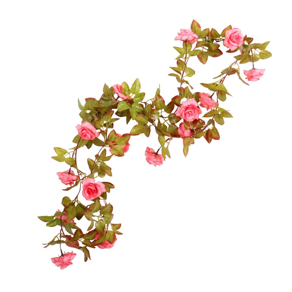 1PCS Flower Garland Fake Rose Vine Artificial Flowers Hanging Rose Ivy Hanging Baskets Wedding Arch Garden Background Decor