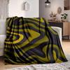 1Pc Golden Waves Abstract Flannel Blanket, Soft And Comfortable, Casual Warm, Camping Travel, Christmas, Halloween Xmas Gift. G1141