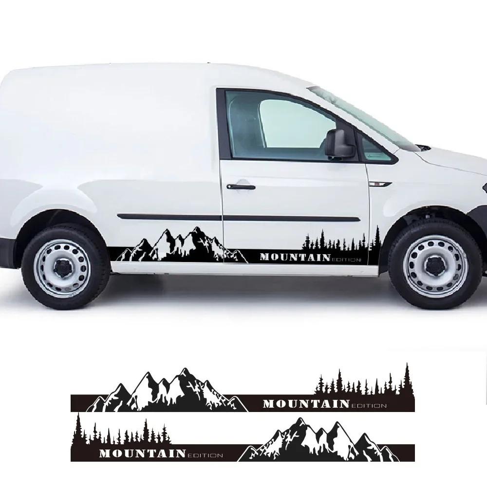 2PCS Car Door Stickers For Volkswagen VW Caddy MK1 MK2 MK3 2 3 4 Maxi Kombi Camper Van Graphics Vinyl Decals Tuning Accessories