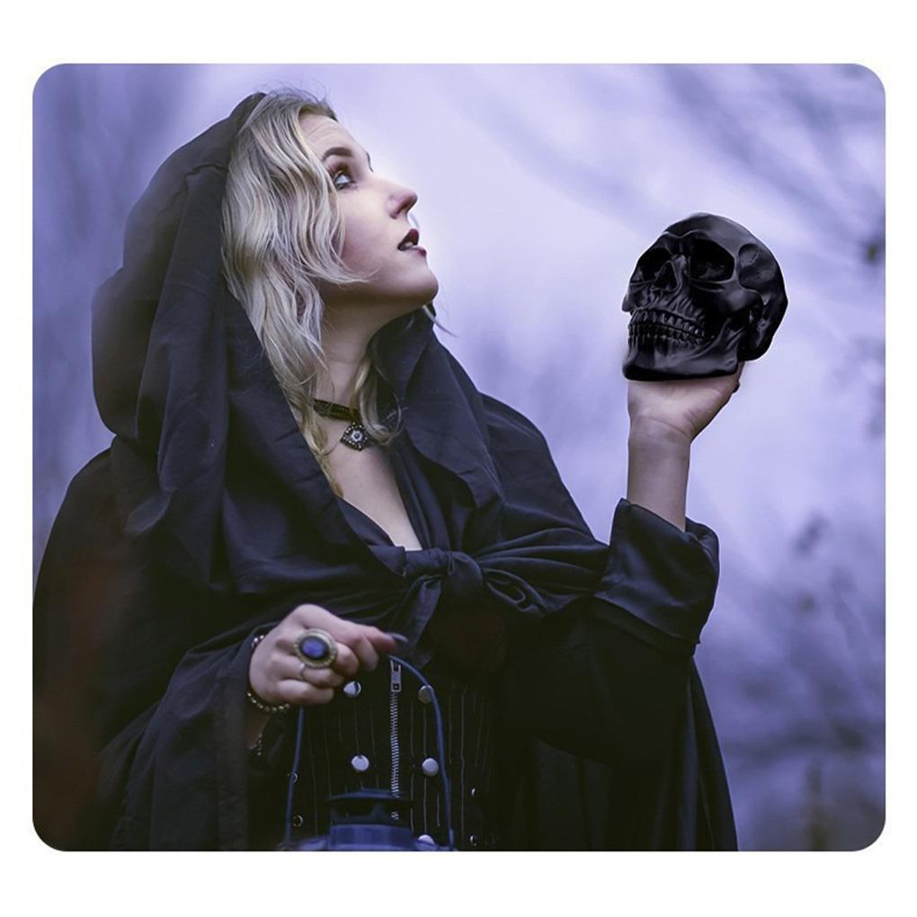 2025 Dödskalle Staty Skulptur Halloween Dekoration Harts Dödskalle Skelett Hantverk för Målning Medicinska Rekvisita Bar Disk Heminredning