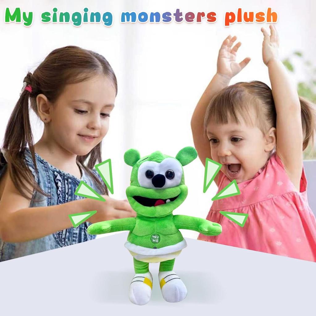 Ursulet De Plus Cantator I AM A GUMMY BEAR Singing Teddy Bear Plush Toy Christmas Gift for Kids 30cm Green