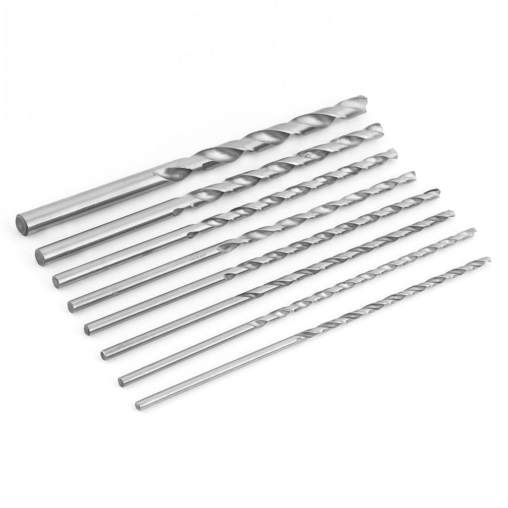 8pcs Extra Long High Speed Steel Straight Shank Twist Drill Bit Tool 4 10mm For Wood