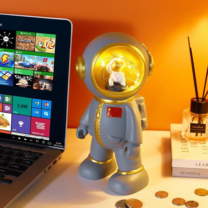 Astronaut Night Light Piggy Bank Ornament