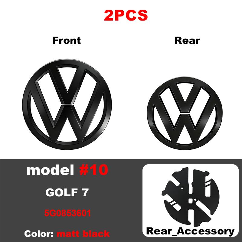 JQTYB1 1Pcs 135mm 112mm ABS Car Front Hood Cover Sticker Trunk For Volkswagen Golf 7 VW MK7 2014-2017 Logo Auto Badge Decal Accessories