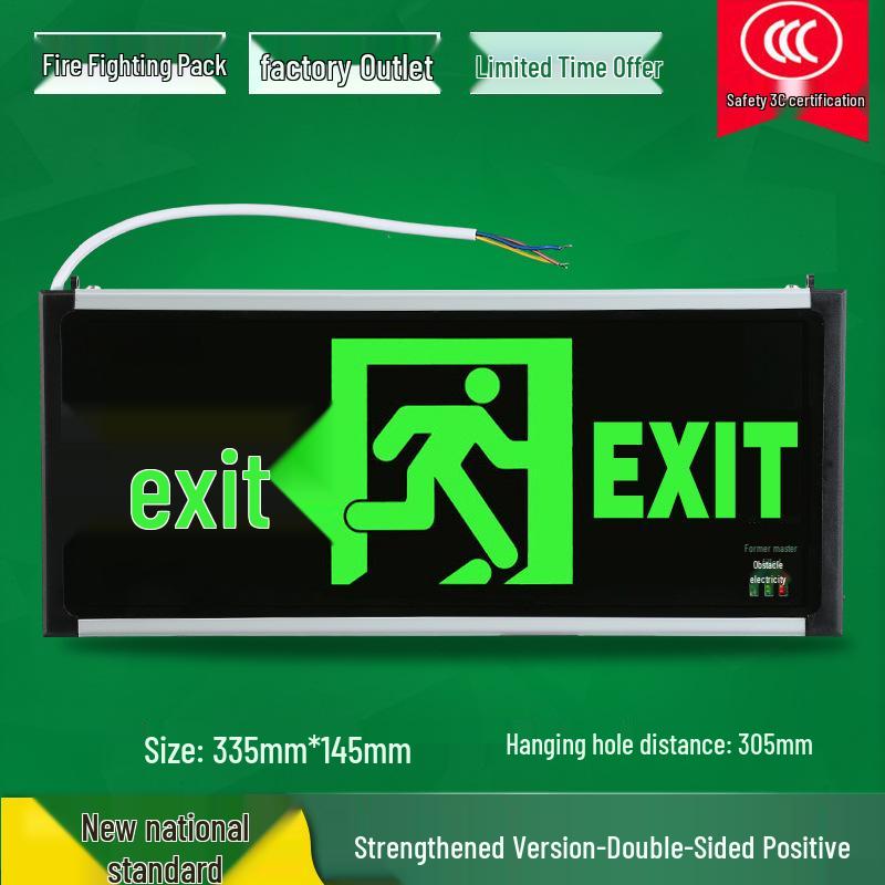 LED Fire Emergency Exit Sign with Plug-In for Evacuation Routes