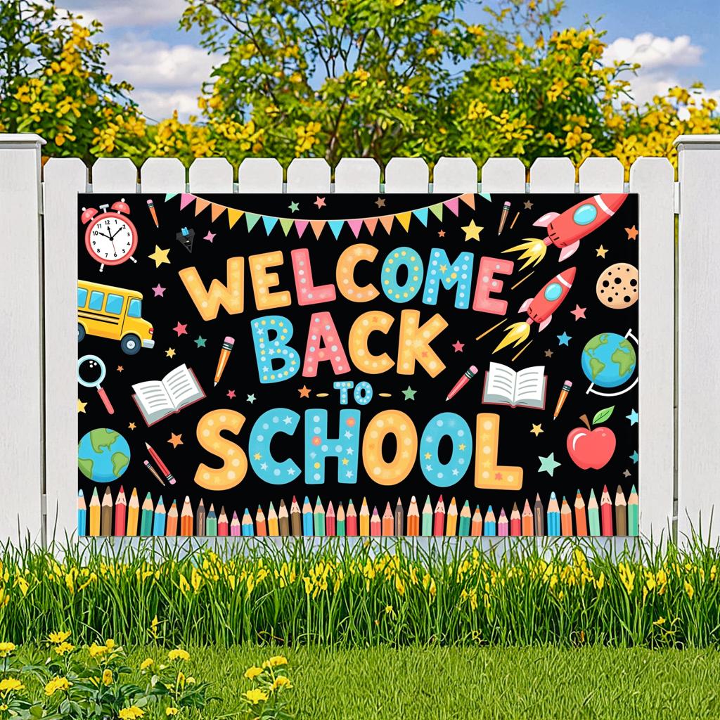 Student Banner Vibrant Colors Welcome Banner Educational Banner Decorative Flags Welcome Sign For Welcome Ceremony Indoor