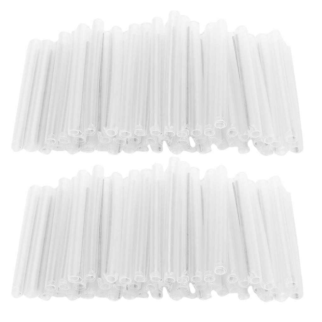 200PCS Clear Heat Shrinkable Tubes Pigtail Fiber Optic Fusion Splice Sleeve with Single Steel Needle 60x5x3.8mm
