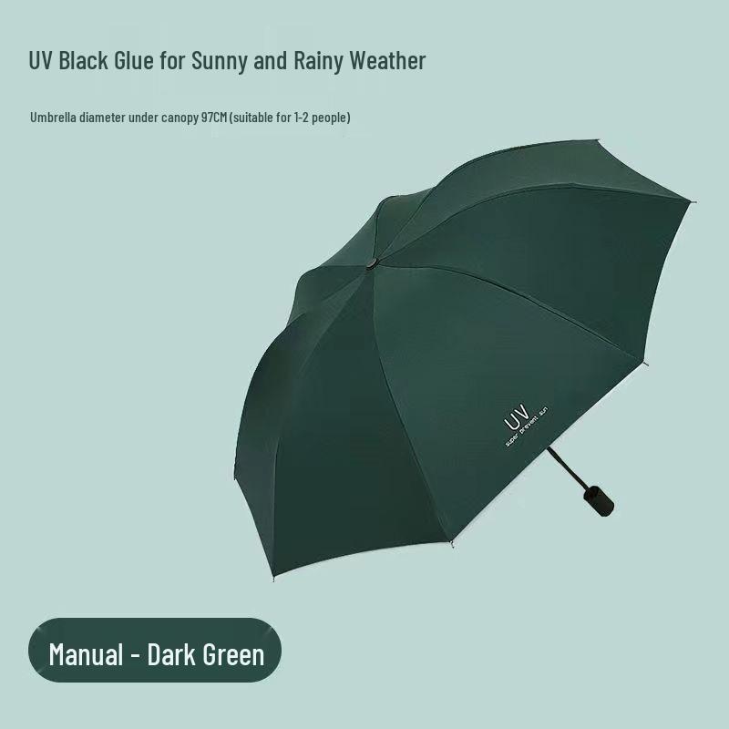 UV Umbrella: Sturdy 8-Rib, Manual Folding Dual-Use Sun & Windproof Parasol with Ultraviolet Protection.