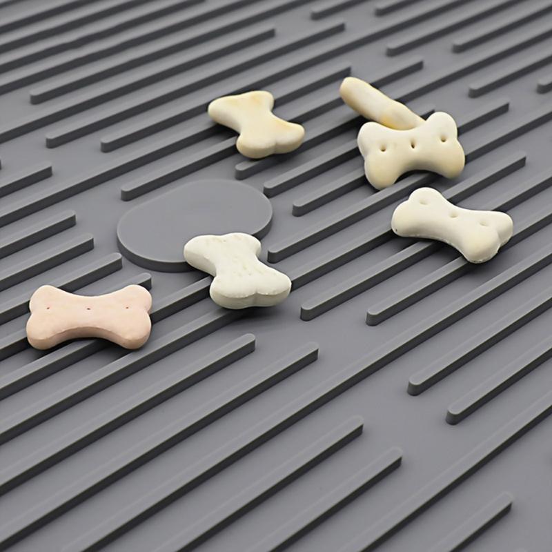Cats Litter Trapping Mats for Indoor Silicone Waterproof Dog Bowl Placemat Antislip Cats Treats Pad Feeders Mats Pet Supply