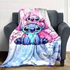 1 buc Pătură drăguță Stitch Ușoară Pătură din flanelă pentru canapea Pat Călătorie Camping Sufragerie Birou Canapea Scaun
