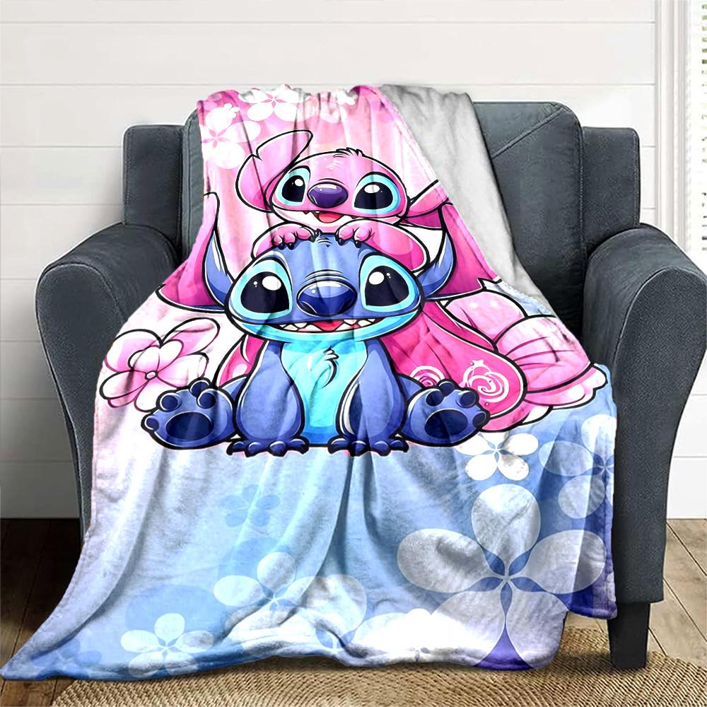 1 Stück Stitch Niedliche Decke Leichte Flanelldecke für Sofa Bett Reisen Camping Wohnzimmer Büro Couch Sessel