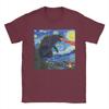 Cool Japanese Monster Starry Night T-Shirt Men Round Collar Cotton T Shirts  Short Sleeve Tee Shirt Gift Idea Clothing