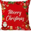 Merry Christmas Decor Cushion Cover 45x45 cm Pillow CaseCartoon Reindeer Santa Claus Printed Throw Pillowcase Linen Pillow Cover