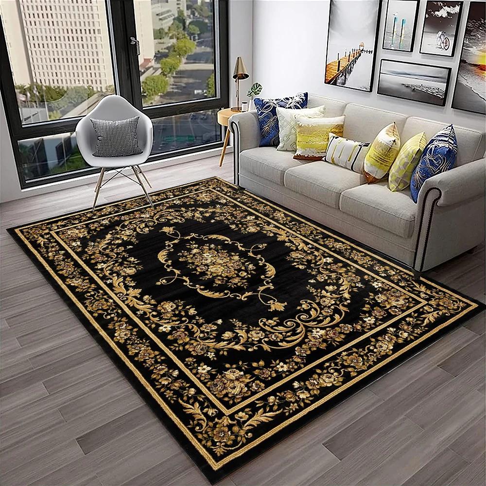 Persian Turkey Bohemian Flower Carpet Rug for Home Living Room Bedroom Sofa Doormat Kitchen Decor,Area Rug Non-slip Floor Mat