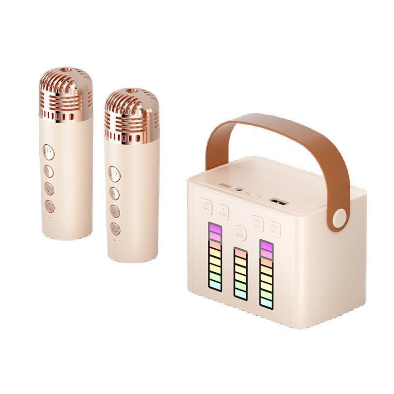 Q7 Ασύρματο Bluetooth Ηχείο & Μικρόφωνο με Φώτα - Φορητό Υπαίθριο Ηχείο Καραόκε