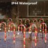 Christmas Candy Cane Lights 8 Modes Timer Remote Waterproof Battery Operated Pathway Marker Garden Landscape Decor Lawn Lights
