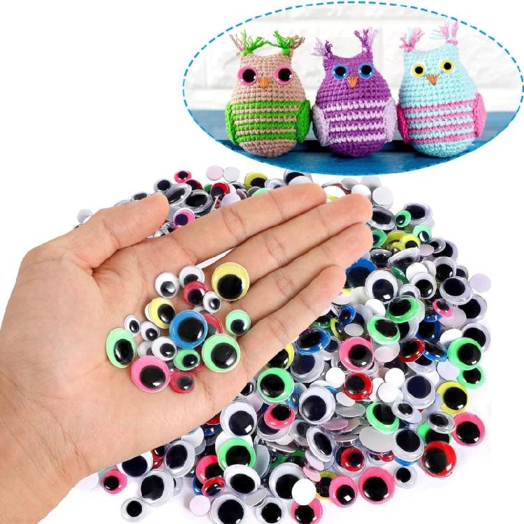 Round Eyes Wobbly Eyes Plastic Craft Eyes for DIY Scrapbooking Toy Crafts