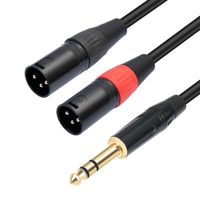 Cabo de mixer estéreo 1/4 TRS de 6,35 mm para macho XLR duplo