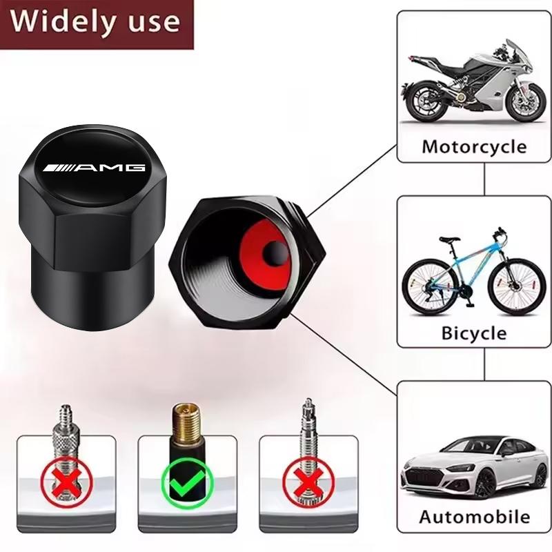 4Pcs 3D Metal Car Tire Wheel Valve Caps Air Stem Cover For Mercedes Benz AMG W205 W204 W206 W213 W212 W211 W222 W221 W177 W176 X