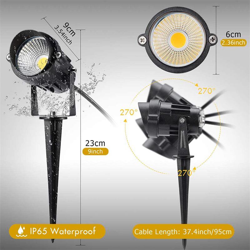 9W Low-Voltage 12V Outdoor COB Garden Pathway Light