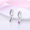 925 Silver Colorful Feathers Drop Earrings Dream Catcher Bohemia Asymmetry Dangle Earrings Original Wedding Jewelry For Women 