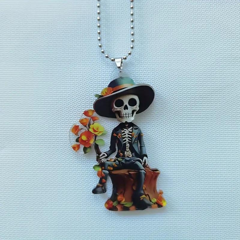 New Product, Acrylic Material, Flat, Skull Head, Car Pendant, Party Decoration, Festival Decoration Pendant